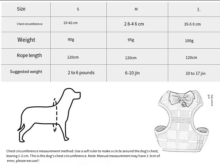 Checkered Harness and Lead — Sized by Weight — additional view