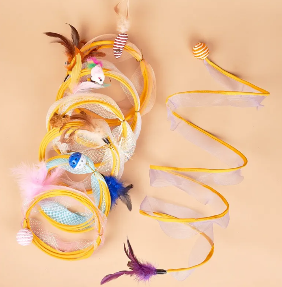 Folding Cat Tunnel with Feather Toy — additional view