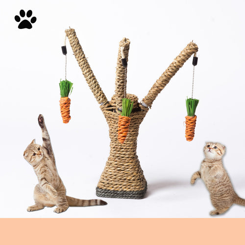 Sisal Scratch Post with Hanging Ball — 27 cm