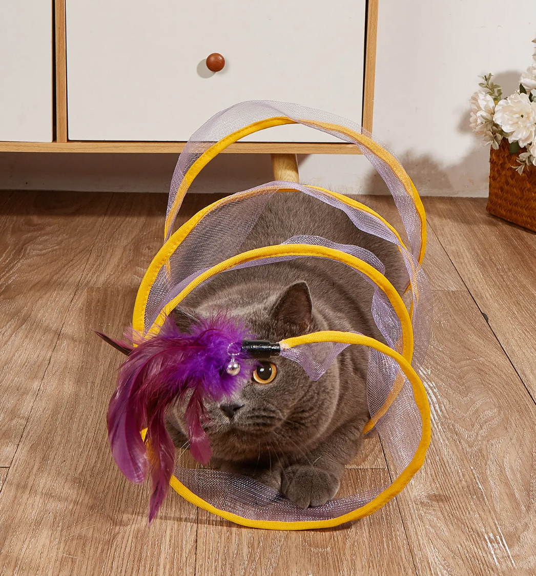 Folding Cat Tunnel with Feather Toy — additional view