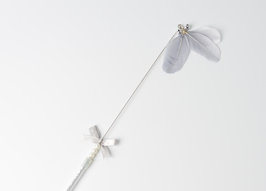 Feather and Bell Wand — Acrylic Handle — additional view
