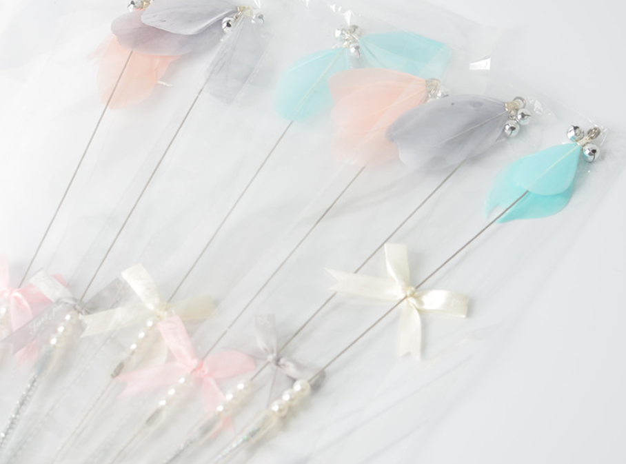 Feather and Bell Wand — Acrylic Handle