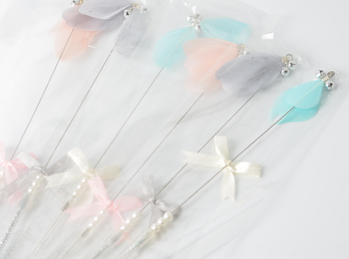 Feather and Bell Wand — Acrylic Handle