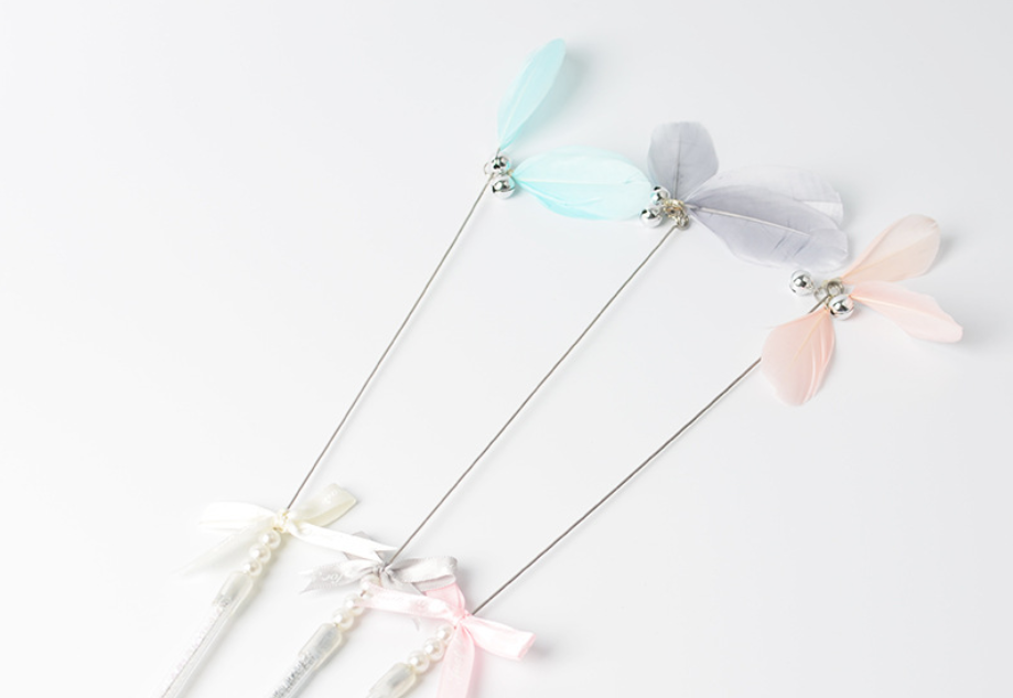 Feather and Bell Wand — Acrylic Handle — additional view
