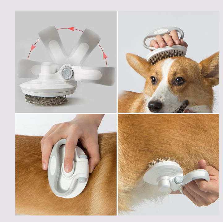 Self-Cleaning Slicker Brush — Retracting Pins — additional view