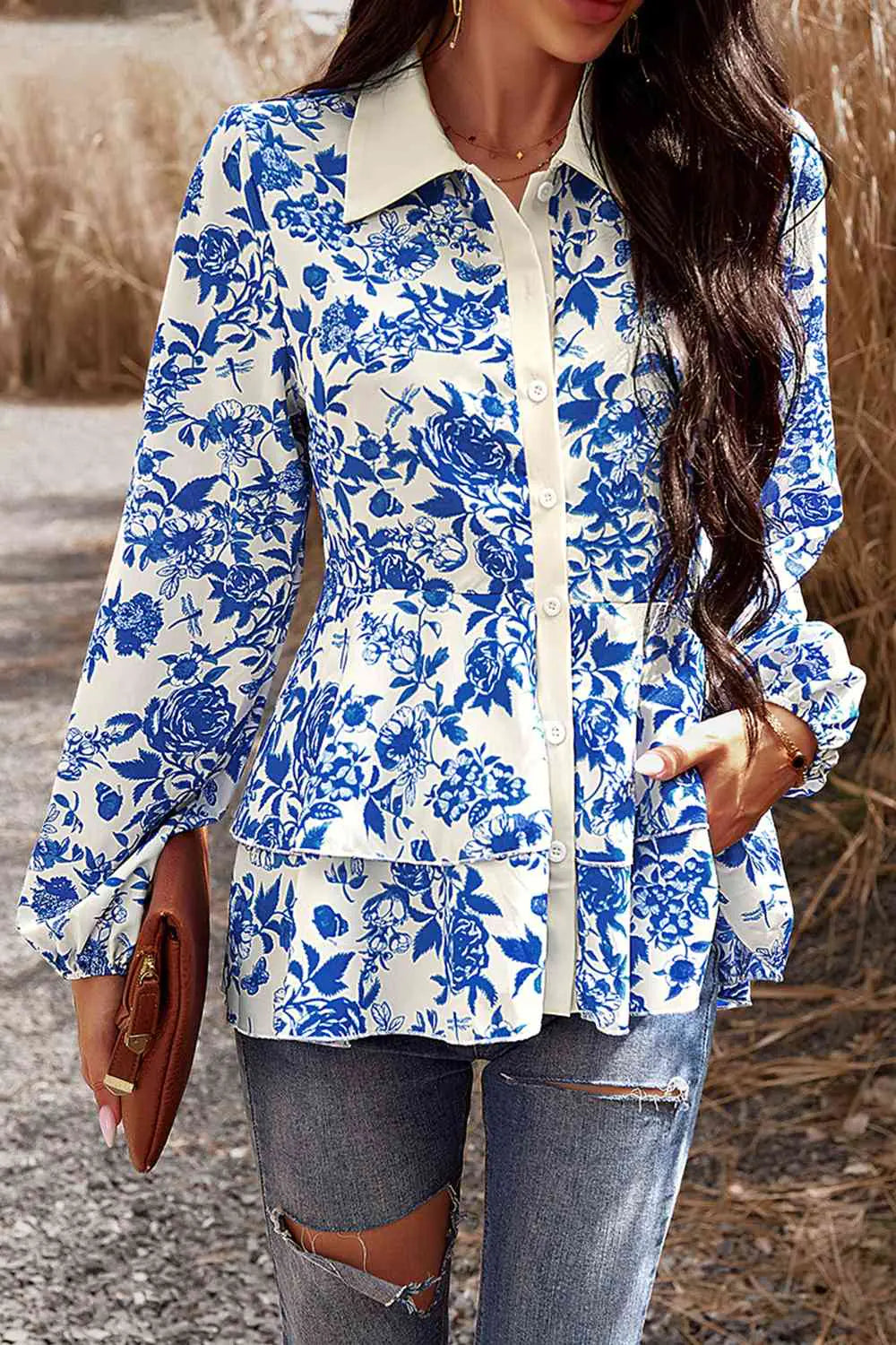 Cascade Ruffle Blouse