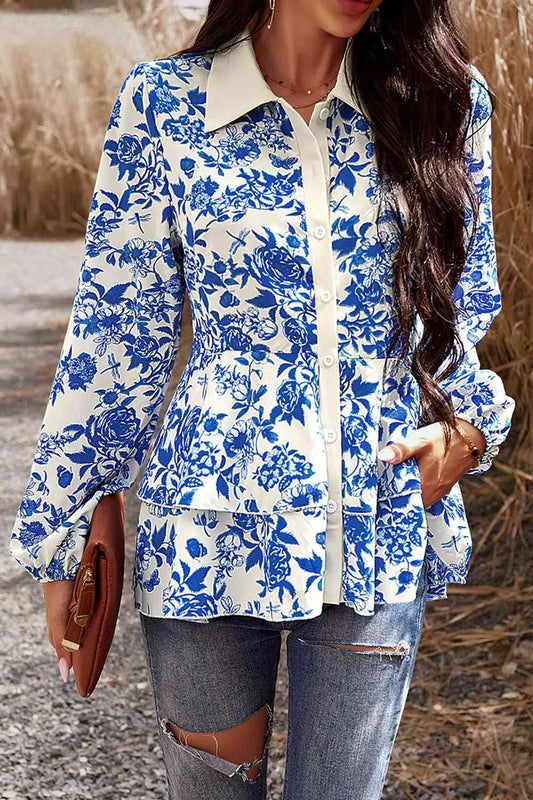 Cascade Ruffle Blouse